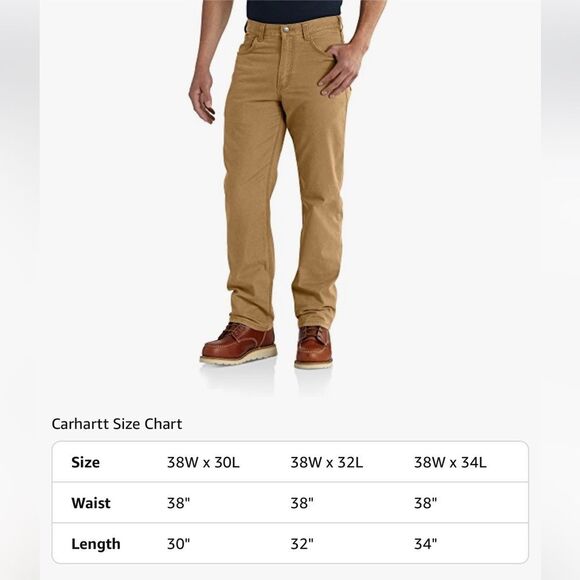 Carhartt Men Rugged‎ Flex Relaxed Fit Canvas Work Pant hickory 40X36 Nwt - Picture 2 of 6